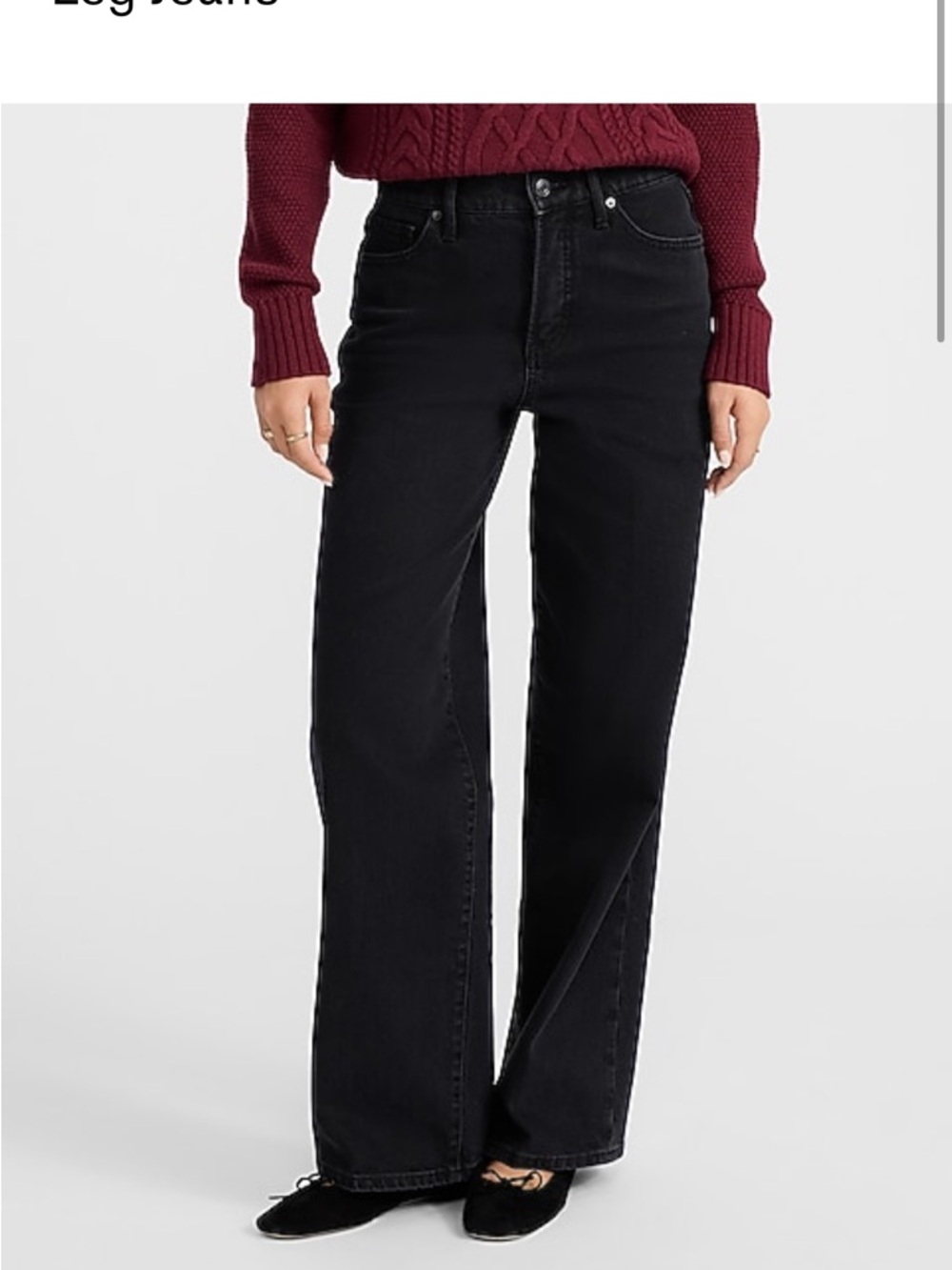Express Black High-Rise Wide Leg Jeans